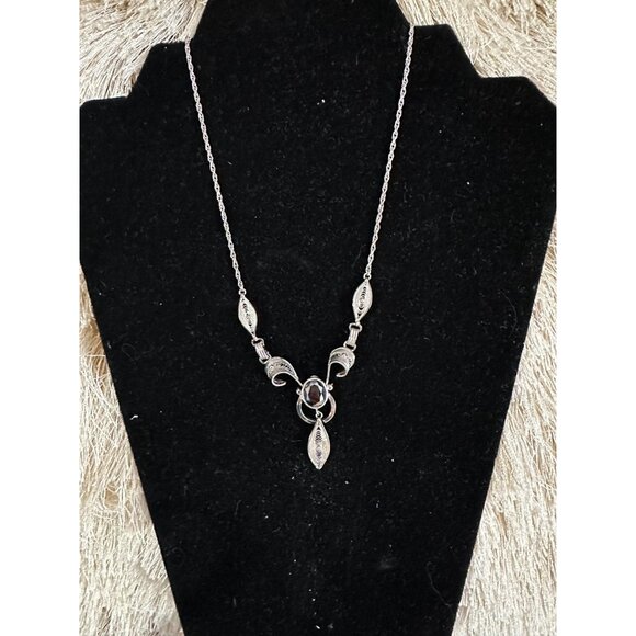 Vintage Bojar Sterling filigree necklace - Picture 1 of 5